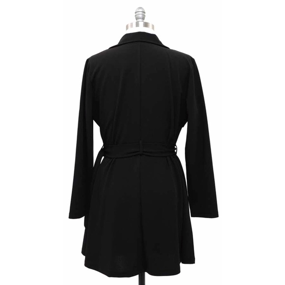 🔥SOLD OUT!!🔥Plus Size Textured Knit Trench - Picture 3 of 5